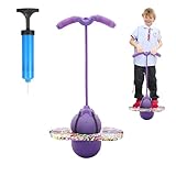 MeYuxg Pogo Stick für Kinder, Hüpfball Kinder mit Griff, 100 kg Tragfähigkeit, Hüpfstange für Kinder und Erwachsene, Sportgeräte für Gleichgewichtstraining, Sport, Abnehmen und Fettverbrennung(Lila)