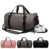 KYYLZ Sporttaschen für Damen und Herren,Reisetasche und Handtaschen,Sporttasche mit Schuhfach und Nassfach,Schwimmtasche Weekender Trainingstasche Tasche für Gym Fitness Urlaub Übernachtung Champagner