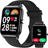 Smartwatch Herren Damen mit Telefonfunktion, Alexa Integriert 1,8' Fitnessuhr Herren mit Herzfrequenz SpO2 Schlafmonitor, Schrittzähler Uhr, 100 Sportmodi, IP68 Wasserdichte Sportuhr für Android iOS