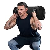 Taeku Gewichtssack für Fitness, Verstellbar Power Bag mit 6 Griffen Krafttraining Sandsäcke Workout Gewichte Sandbag für Functional Training (Schwarz)