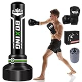 JUOIFIP Boxsack Erwachsene 180cm, Upgraded selbst aufblasen schweren Boxsack mit Boxhandschuhen und Built-in Luftpumpe für die Ausbildung MMA Muay Thai Fitness Anfänger