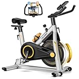 2025 NEU Heimtrainer Fahrrad mit App, CHAOKE Profi Ultra-Leiser Ergometer Heimtrainer mit Magnetwiderstand, Superweichem und Atmungsaktivem Sitz, Indoor-Hometrainer mit Y-Stabil-Basis, Bis 160KG