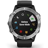 Garmin Unisex – Erwachsene Fenix 6 GPS-Multisport-Smartwatch, Silber/Schwarz, M