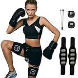 Bauchmuskeltrainer EMS Trainingsgerät Arme Beine, Anzeige des Kalorienverbrauchs Aluminiumblech Muskelstimulator Sicher Effektiv Schneller EMS Trainingsgerät Ganzkörper Muskeltrainer für Männer Frauen