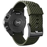 WIIKAI Armband Ersatzarmbänder kompatibel für suunto 7/9/9 baro/spartan sport/D5 Silikon Ersatz Uhrenarmbänder.(Armeegrün)