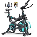 [2025 Aktualisierte]Heimtrainer Fahrrad mit APP, 0-100% Magnetwiderstand Stationäres, 15KG Schwungrad, Ultraleise, Ergometer Spinning Bike Indoor mit LCD-Monitor, Bis 160KG, Tablet-Halter