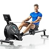 Riksion Rudergerät für Zuhause, Magnetisches Rudergerät mit LCD-Display, Heimrudergerät für Cardio-Training, 160 kg Belastbarkeit, vertikal verstaubar