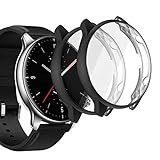 sciuU Hülle Kompatibel mit Amazfit GTR 2 / GTR 2e, [2 Stück] Rundum Schutzhülle mit Displayschutzfolie, Flexible TPU-Gehäuse Case Schale Kompletter Schutz Cover für Amazfit GTR2 / GTR2E, Schwarz