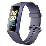 Fitnessuhr Herren Fitness Tracker Herren Blutdruckmessung Schlaftracker Gesundheitsuhr Schrittzähler ohne App und Handy Fitnessuhr Damen Schmal Pulsuhr Smartwatch Sportuhr Android IOS Schwarz Blau