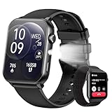 Smartwatch Damen Herren, 1,91'HD Touch Fitnessuhr mit Taschenlampe & Bluetooth-Anrufe,100+Sportmodi Fitness Tracker mit Puls-SpO2-Schlaf-monitor,2 Armbändern IP68 Wasserdicht Sportuhr für Android iOS