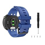 MoKo Armband Kompatibel mit Garmin Forerunner 45/Swim 2, Silikon Ersatzarmband Sportarmband Atmungsaktiv Uhrenarmband Wechselarmband, Mitternachtsblau