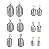 Keenso 12pcs / 18pcs Fishing Sinkers, Fishing Sinkers Gewichtsset Eisen Weight Fish Casting Tool Set mit Box(12 STK)