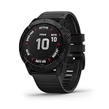 Garmin fenix 6X PRO – GPS-Multisport-Smartwatch mit 1,4 Zoll Display, vorinstallierten Europakarten, Garmin Music und Garmin Pay. Wasserdicht bis 10 ATM und bis zu 21 Tage Akkulaufzeit, Schwarz