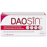 DAOSiN Tabletten zur Ergänzung des körpereigenen DAO-Enzyms zum Histaminabbau aus der Nahrung, klinisch getestet, über 90% Empfehlungsrate -60st