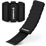 TOMSHOO Handgelenkgewichte Gewichtsmanschetten 2er Set, Handgelenk Beine Arme Gewichte mit Tragbare Taschen, Mehrere Gewichtsoptionen, Ankle & Wrist Weight, 1LB, Schwarz