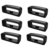 6 Stück Silikon Uhrenarmband Schlaufe Kompatibel mit Garmin Forerunner 245/245 Music/645/645 Music Armband schlaufen, 20mm Verschlussring Ersatz Uhrenband Schlaufe Smartwatch Keeper, Schwarz