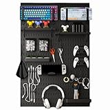 Keepo Stecktafel-Kombinationsset, Modulare Aufhängung für Gaming-Setup, Station, Organizer, Wand-Controller-Halter, Headset-Ständer (Schwarz, 84)