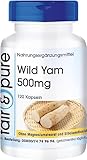 Fair & Pure® - Wild Yam 500mg Kapseln - 120 Kapseln - Yamswurzelextrakt 500mg - vegan - natürlich - ohne Magnesiumstearat - standardisiert auf 20% Diosgenin
