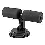 ALLOMN Selbstsaugung Situp-Bar, Selbstsaug Sitzassistent 4 Höhenmodi Verstellbarer Fitnessständer Sit-Ups Assistent Gerät Sit Up Trainer Fitnessgeräte Krafttraining Fitness Helfen Werkzeug (Schwarz)