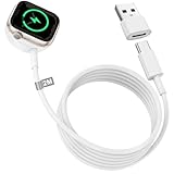 Schnellladekabel für Apple Watch Ladegerät, iWatch Ladekabel 2M Apple Watch Ladekabel USB C Magnetisch Ladestation Ladegerät iWatch Charger Kabel für iWatch Serie 10/9/8/7/6/5/4/3/2/SE/Ultra