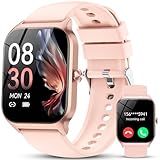 Smartwatch Damen, 1,85' Smart Watch mit Sprachfunktion, 115+ Sport-Modus Fitness Tracker mit Schrittzähler/Pulsoximetrie/Sauerstoffsättigung/Schlafüberwachung, IP68 uhr für iOS Android(Perlrosa)