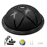 VEVOR Halb-Gymnastikball-Trainer, 58 cm Balance Ball Trainer, 300 kg, Yoga-Ball mit Widerstandsbändern und Pumpe, Kraft-Fitnessball für das Heim-Fitnessstudio, Ganzkörpertraining, Schwarz