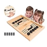 Schleuder Puck Brettspiele,Sling Puck tischspiele Schachstoßstange 2 in 1 Tischhockey Gewinner Spielzeug für Eltern Kind
