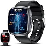 Lgnitek 2025 Smartwatch mit EKG+HRV/BMI/Harnsäure/ΒΙυtｚυcker, 1.75'' HD Gesundheitsuhr Herren Damen mit 24H ΒΙυtdrυck, Herzfrequenz, Körpertemperatur, SpO2, Schlafmonitor, Fitnessuhr für Android iOS