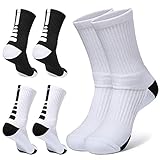 Basketballsocken für Herren, sportliche Kompressionssocken für Basketball und Laufen, Einheitsgröße, 4 Paar, Set 3, Einheitsgröße