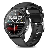 Smartwatch mit EKG Gesundheitsuhr ΒΙυtｚυcker 𝐇𝐑𝐕/Hαrnsäure/𝐛𝐥𝐮𝐭𝐝𝐫𝐮𝐜𝐤/BMI Fitnessuhr 1.39”Smart watch Herren Telefonfunktion/SOS 24H Herzfrequenz Körpertemperatur/Müdigkeit/Schlaf/𝐒𝐏𝐎𝟐