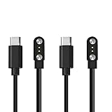 2 Stück Universal Smartwatch Ladekabel Magnetisch, 4mm 2-polig, Ladegerät Smartwatch Kompatibel mit Verschiedenen Smartwatches Fitness Trackern, Smart Watch Ladekabel, Starker Magnetismus (USB-C)
