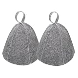 EXCEART 2 Stücke Saunahut Filz Sauna Mütze Sauna Set Filzhut Saunakappe Badekappe Filzkappe Wollfilzmützen für Damen Herren Wellness Dusche Sauna Zubehör Kopfbedeckung Grau für Sauna