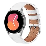 Amzpas Armband für Garmin Vivoactive 5/3 Armband Damen Herren,20mm Leder Sport Ersatzarmband für Garmin Vivomove 3/HR/Luxe/Style/Forerunner 245/645/55(Weiß)