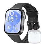 HUAWEI WATCH FIT 3 Schwarzes+Extra FreeBuds SE 2,Bluetooth Anrufe, GPS，Smartwatch, Aluminum Case, iOS&Android, 1,82' AMOLED-Display, Bis zu 10 Tage Akkulaufzeit, Gesundheits&Fitness-Management