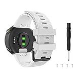 MoKo Armband Kompatibel mit Garmin Forerunner 45/Swim 2, Silikon Ersatzarmband Sportarmband Atmungsaktiv Uhrenarmband Wechselarmband, Weiß