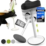 Vina Home® SH-01 Bürohocker [TESTSIEGER] | Sitzhocker ergonomisch höhenverstellbar [58-83 cm]| Ergonomischer Hocker für Arbeit & Freizeit | Schwingeffekt [rutschfest] (Schwarz)