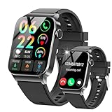 STECEi Smartwatch Herren Damen, 1,85'' HD Touchscreen Smart Watch mit Bluetooth Anrufe, 110+ Sportmodi Fitnessuhr mit Herzfrequenz Schlafüberwachung Schrittzähler, IP68 Wasserdicht für iOS Android