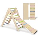 CCLIFE Kletterdreieck mit Rutsche ab 1 Jahr Klappbar 3 in1 Montessori Klettergerüst Indoor Pikler Dreieck Kinder Klettern, Holz 150kg