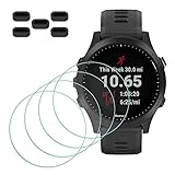 MTHGH Schutzfolie für Garmin Forerunner 945 Running/Triathlon Smartwatch Displayschutzfolie [4 Stück] + Anti-Staub-Stecker 5 Stück, Glas 9H Härte Anti-Kratzer Blasenfreie Ultradünne Panzerfolie