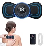 Tragbares Elektrisches Nackenmassagegerät, 8 Modi und 19 Intensitäten USB Mini Zervikal Massagegerät mit Digitalanzeige und Fernbedienung, für Linderung von Muskelschmerzen im Körper