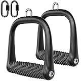 BeneLabel Seilzug Handgriff, 2er Gym Einhandgriff Kabelbefestigung Krafttraining Trizeps D Griffe für/Latzug/Kabelzug/Widerstandsbänder/Crossover mit Drehbaren Griff & 2 Karabiner, Bump Muster