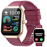 Smartwatch Damen Herren mit Telefonfunktion, 1.96' Fitnessuhr mit Herzfrequenz SpO2 Schlafmonitor Schrittzähler Uhr IP68 Wasserdicht Smart Watch mit 113+Sportmodi, 2025 Neue Sportuhr für Android iOS