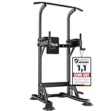 DH FitLife Power Tower Dip Station | Sport Geräte mit Klimmzugstange, Dip Barren u. Rückentrainer | Kraftstation Kraftturm | Fitness Station | Power Rack for Home Gym | Krafttraining für Zuhause