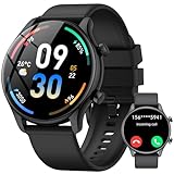 vamout Smartwatch Herren Damen Rund mit Telefonfunktion,1.39' HD Uhr,120+ Sportmodi Watches for Men,Fitnessuhr Herren mit SpO2 Pulsuhr Schlafmonitor,IP68 Wasserdicht,für iOS Android, Schwarz