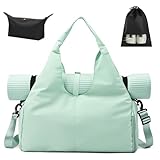 Aucuu Sporttasche, Reisetasche mit Schuhfach & Nassfach, Groß Gym Tasche für Damen und Herren, Wasserdichte Trainingstasche Yogatasche für Yogamatten & Yoga-Zubehör Fitnesstasche (Blau)
