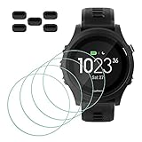 MTHGH Schutzfolie für Garmin Forerunner 935 Smartwatch Displayschutzfolie [4 Stück] + Anti-Staub-Stecker 5 Stück, Glas 9H Härte Anti-Kratzer Blasenfreie Ultradünne Panzerfolie