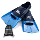 Aqua Speed Kurze Trainingsflossen I für Teenager Erwachsene I weiche Schwimmflossen I leichte Kurzflossen I Blaue Flossen Training I Schwimmen I + Ultrapower Rucksack I blauIhellblauI02; Gr. 37I38