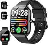 Motast 2025 Smartwatch Damen Herren,1,96' Smart Watch, Telefonfunktion,115+ Sportmodi Schrittzähler Armbanduhr, Herzfrequenz/SpO2/Schlafmonitor Fitnessuhr, IP68 Wasserdicht Sportuhr (A-Schwarz)