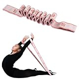 Yoga Stretching Strap, Stretching Band mit 10 Schleifen, Stretchband Fitness, Yoga Stretchband, Yoga Stretch Gurt, Yoga Stretchriem, Hochelastischer Gymnastikband, für Pilates, Tanz, Gymnastik
