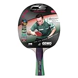 GEWO CS Energy Power - Tischtennis-Schläger - Profi-Tischtennisschläger, ITTF genehmigt - Schläger mit kontrolliertem Belag und hohen Rotationseigenschaften, konkav, 1,8mm Schwamm, rot-schwarz